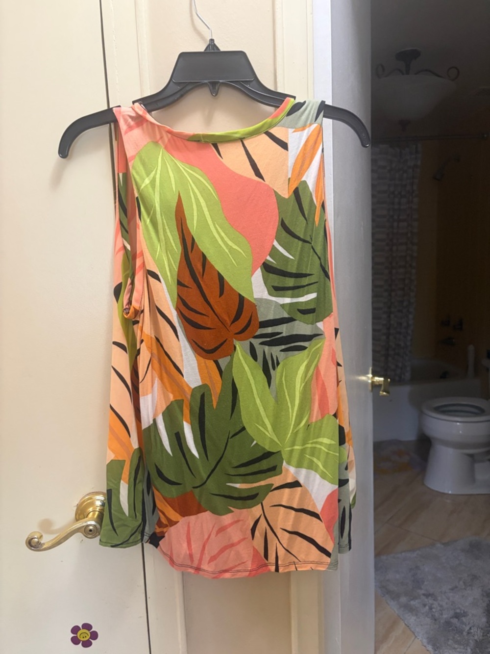 LOFT Tropical Leaf Print Sleeveless Camisole - Multi - Picture 2 of 2